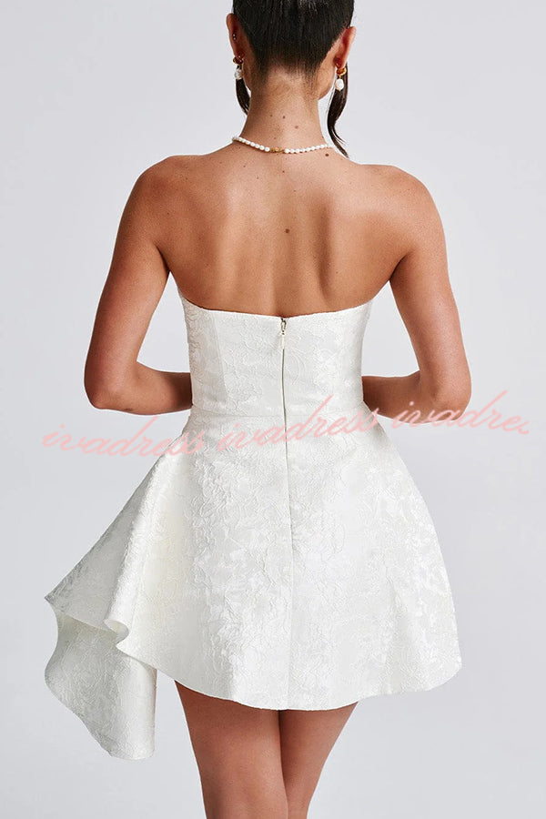 Jacquard Elegant Off-shoulder Backless Fitted Mini Dress