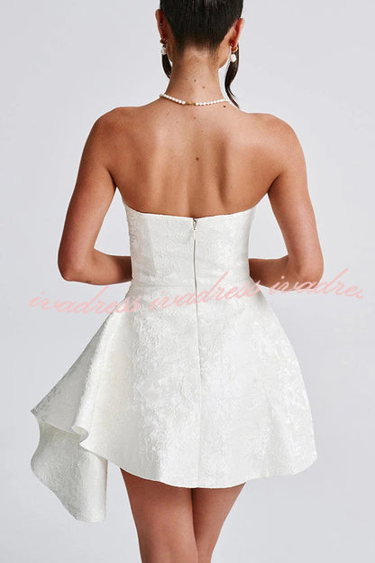 Jacquard Elegant Off-shoulder Backless Fitted Mini Dress