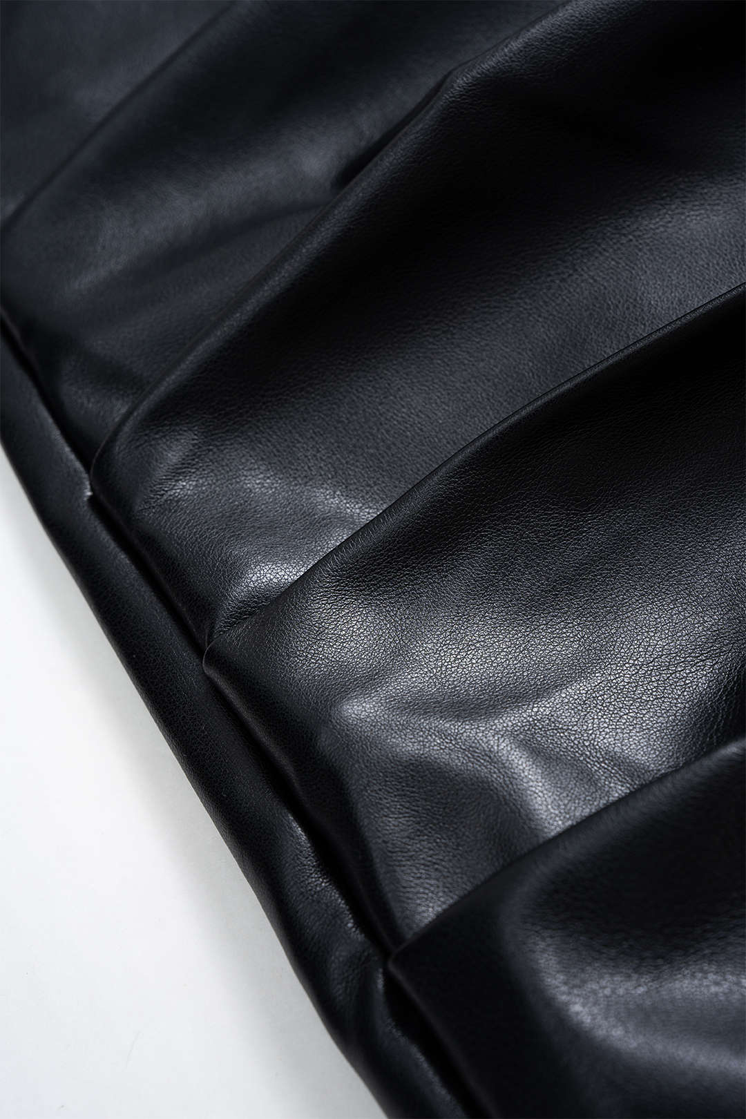 Ruched Faux Leather Mini Skirt