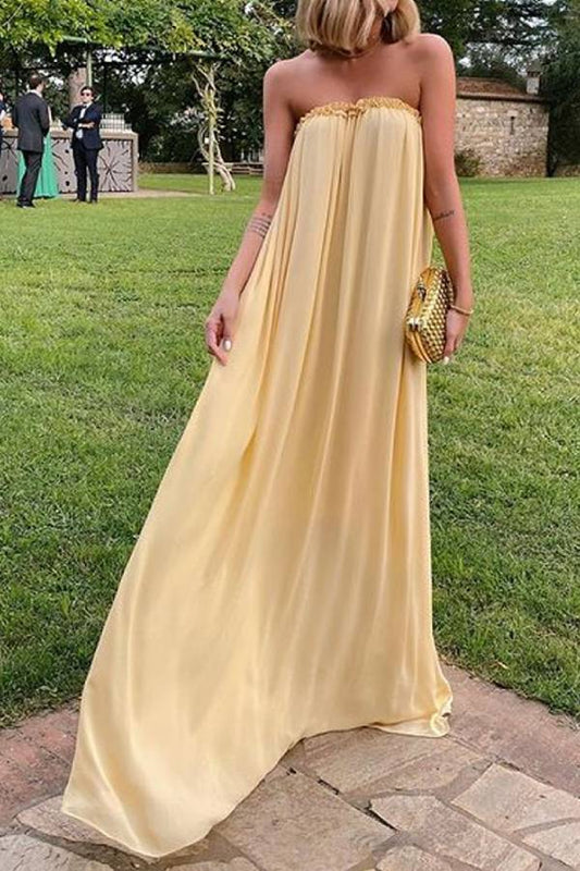 Elegante vestido de fiesta sin tirantes