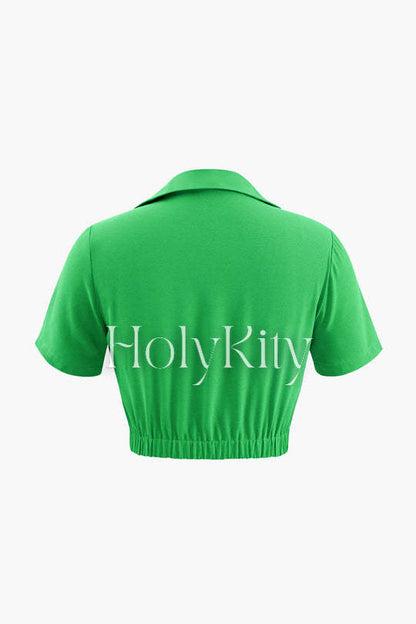 Twist Detail Cropped Shirt