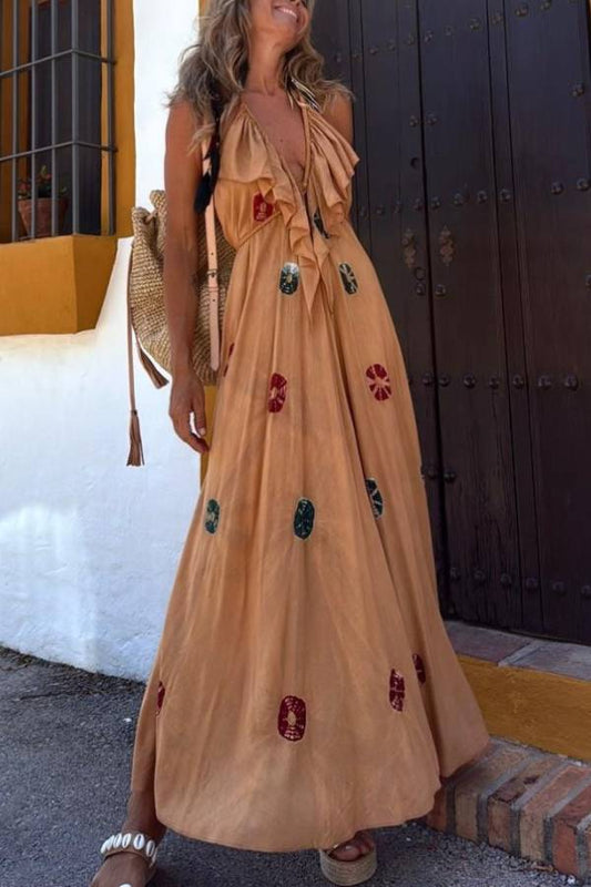 ZANOLI camel long dress