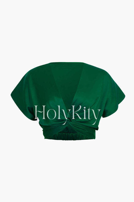 Twist Front Short Sleeve Blouse