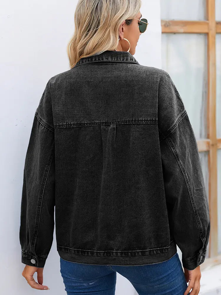 Women__ Vintage Washed Denim Jacket