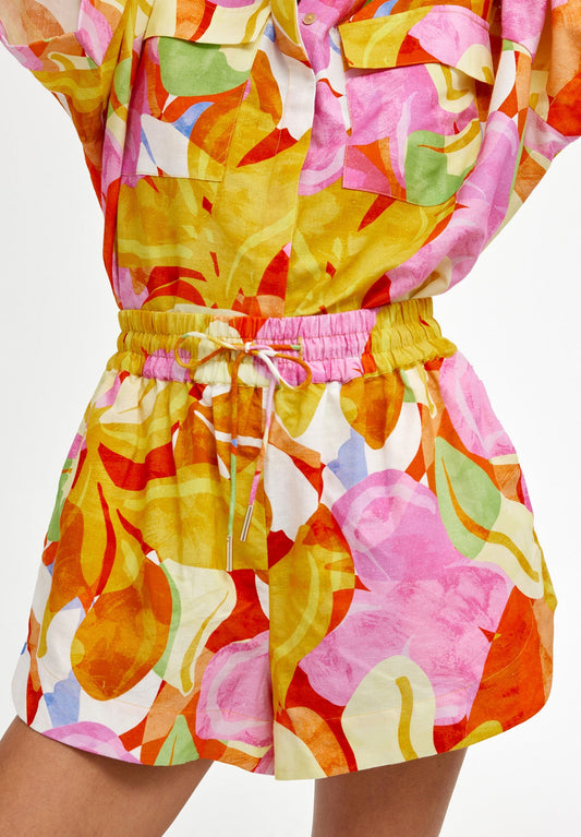 Casual Colorful Vacation Printed Shirt and Shorts Set