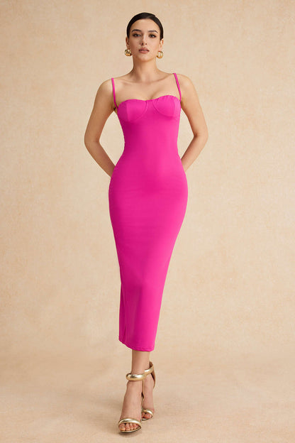 Basic Solid Slip Maxi Dress