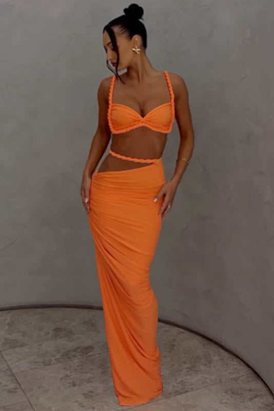 Sea Breeze Halter Bikini & Skirt Set