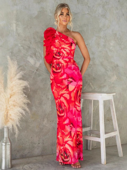 Three-dimensional Flower Slim Sexy Dress