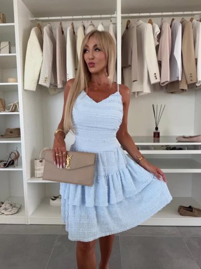 Solid Slip Lace Trim Mini Dress