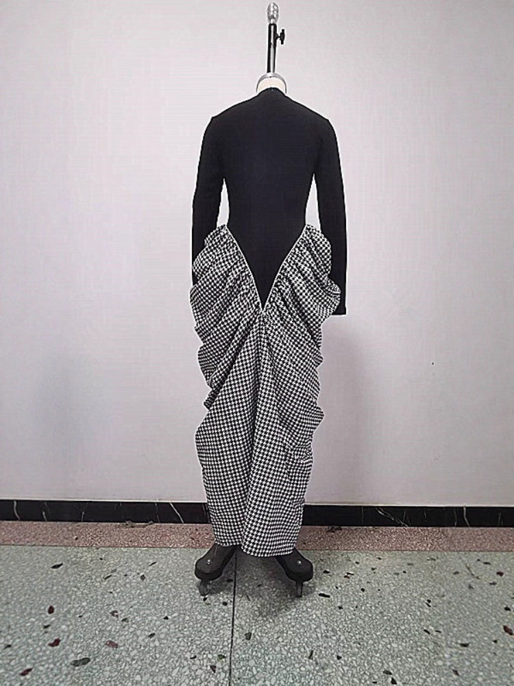 Checkered Twist Maxi Dress