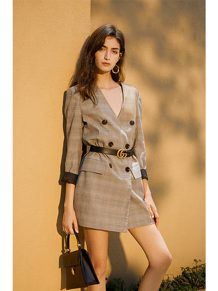 Double-Breasted Blazer Mini Dress