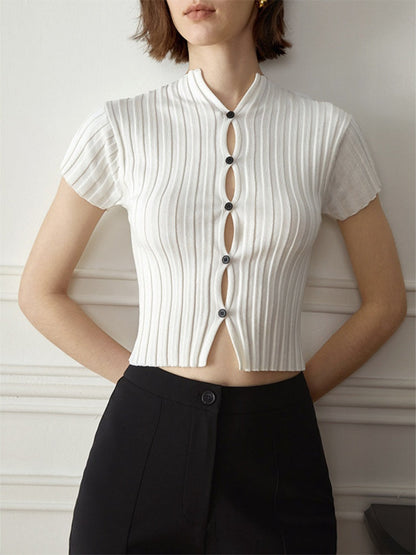 Elegant slit slightly flared suit pants