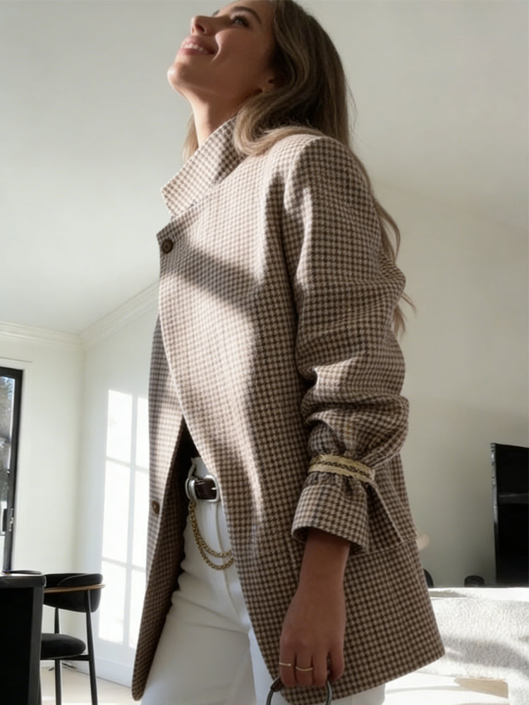 Vintage Plaid Structured Blazer
