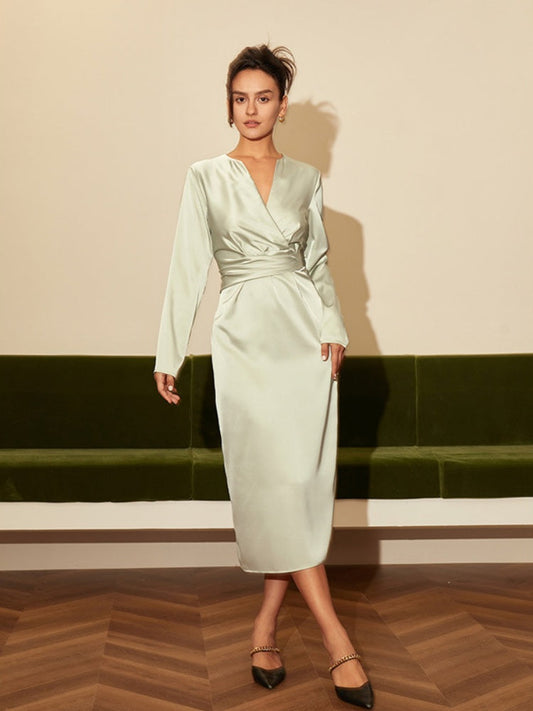 Premium Feel Tailored Waist-Defining Midi Dress