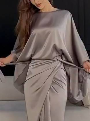 Minimalist Loose Shirt And Lace-up Skirt Suit-Shirt