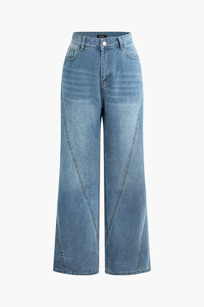 High-Waisted Wide Leg Jeans