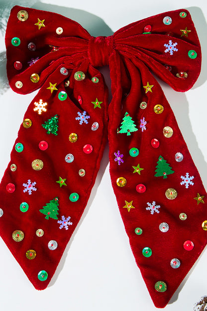 Adorno navideño de terciopelo con forma de copo de nieve para árbol de Navidad 