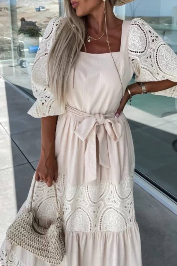 Loose Lace Hollow Long Skirt