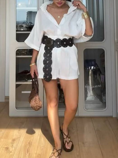 Minimalist Loose Shirt And Shorts Suit