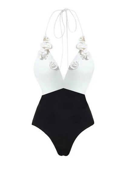 Three-Dimensional Flower One-Piece Swimsuit