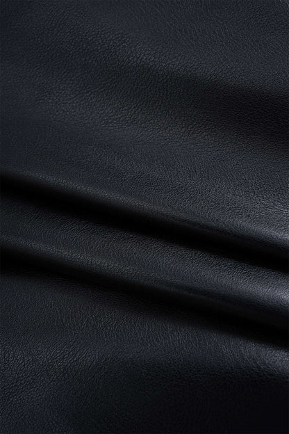 Ruched Faux Leather Mini Skirt