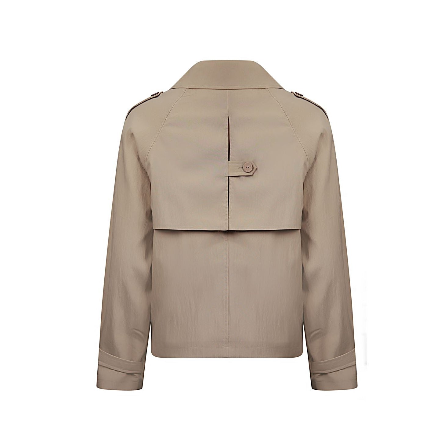 Cropped Double Breasted Jacket | Lightweight Tencel Blend | Epaulette Detail