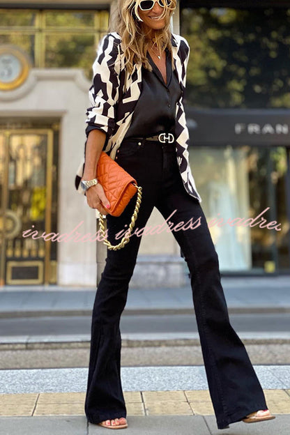 Uptown Girl Printed Pocketed Blazer