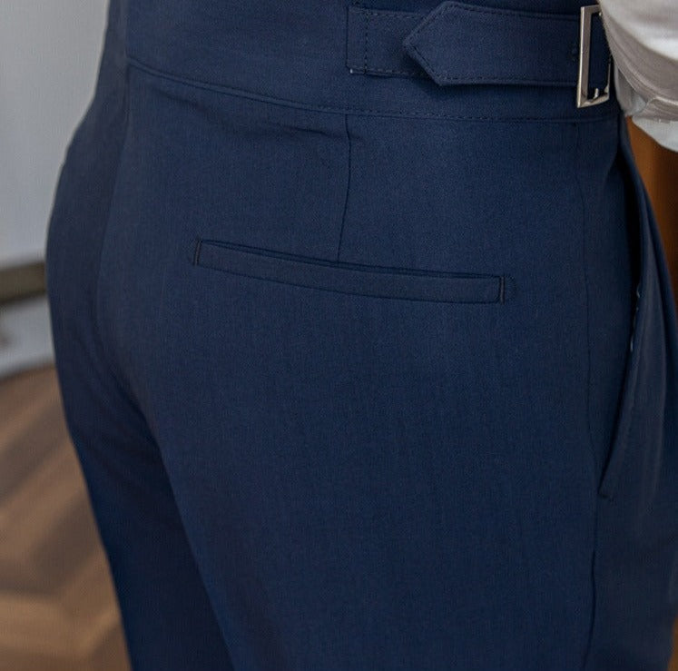 High Waist Pleated Trousers | Gurkha Closure | Maison Collection