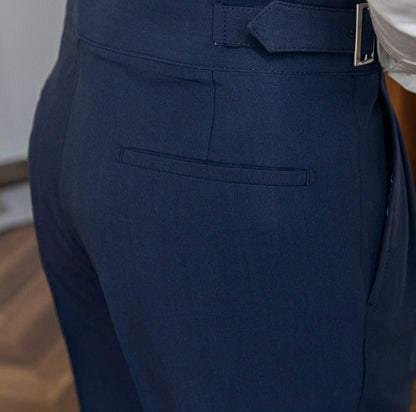 High Waist Pleated Trousers | Gurkha Closure | Maison Collection