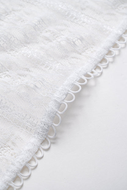 Tie-Up Short Sleeve Lace Shirts