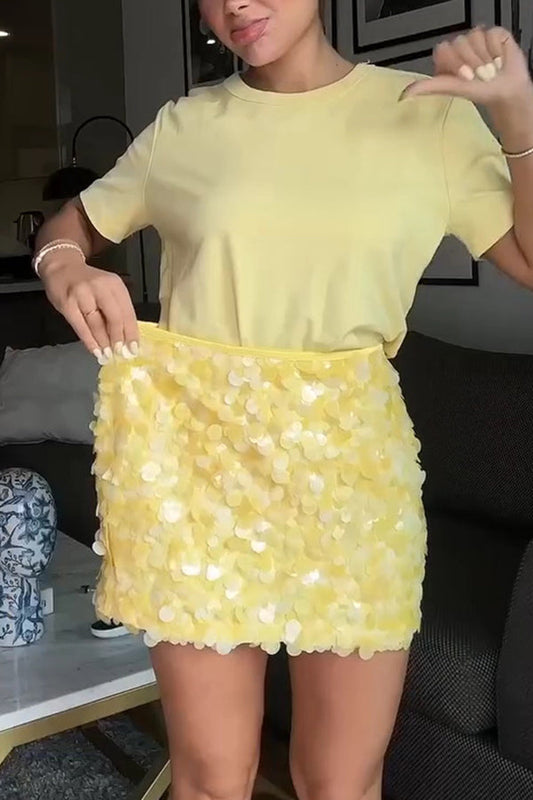 Fashion Sequin Sexy Slim Mini Skirt