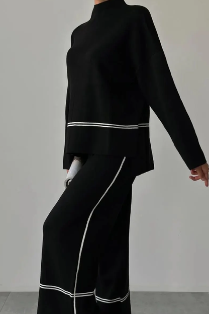 Patchwork Casual Two-piece Set