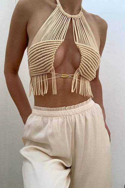 Bohemian Holiday Style Braided Fringe Vest