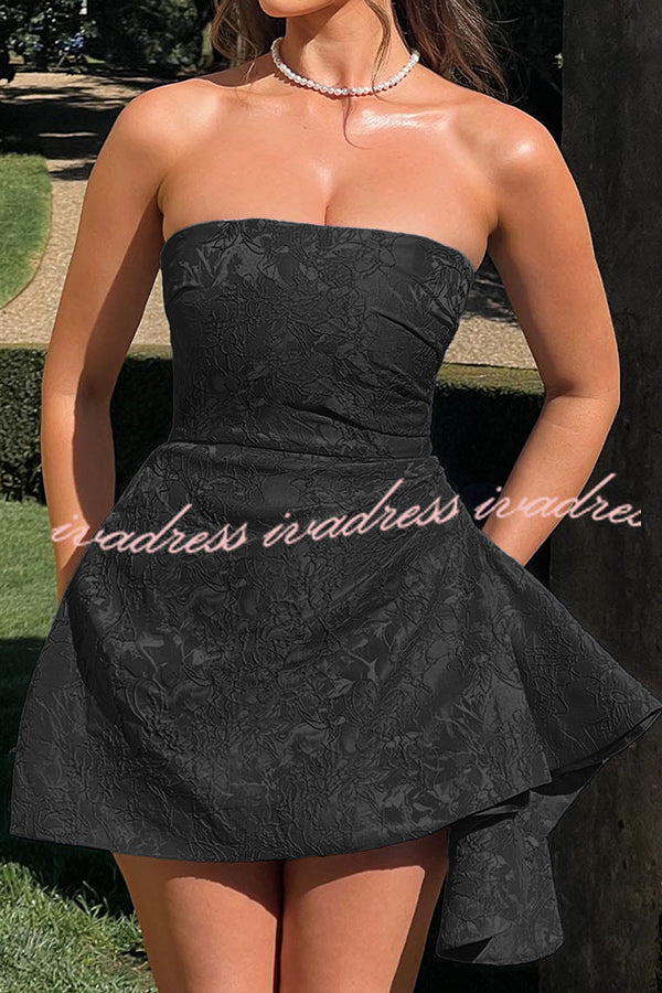 Jacquard Elegant Off-shoulder Backless Fitted Mini Dress