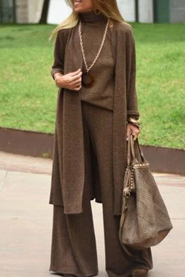 Casual Fashion Long Three-Piece Set