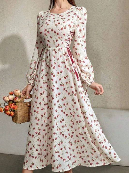 Floral Wrap Midi Dress