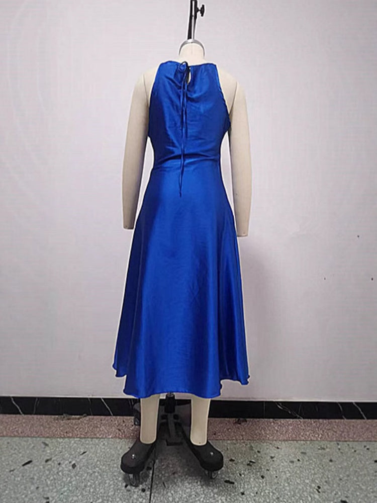 Sleeveless V-Neck Bodycon Midi Dress