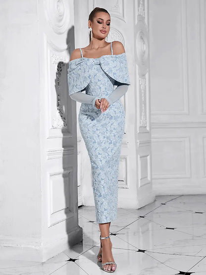 Elegant One-Shoulder Floral Mesh Dress