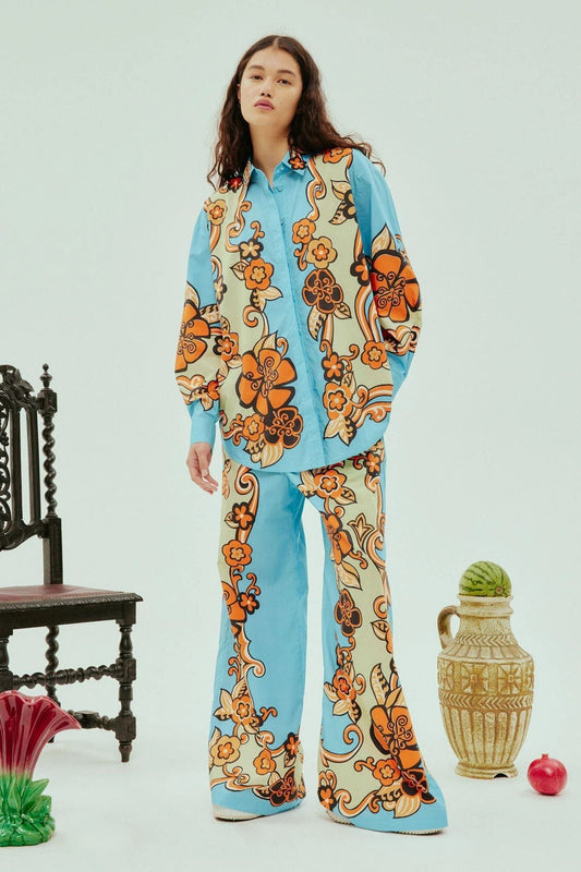 Vibrant Floral Loose-Fit Casual Set