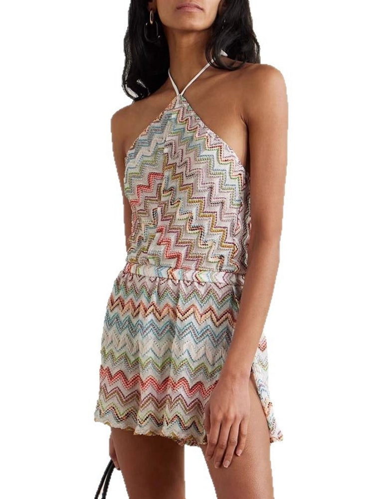 Wave Print Romper