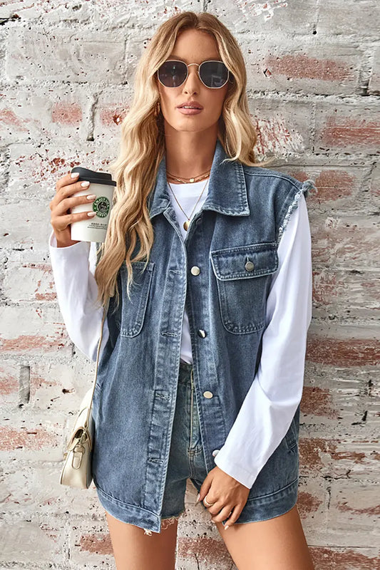 Women's Denim Sleeveless Vest