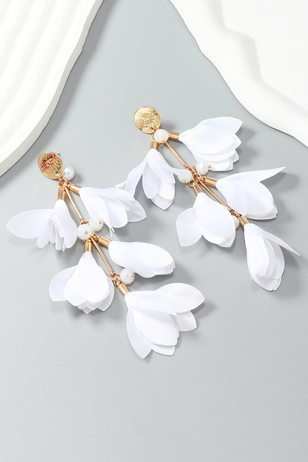 Pendientes con borlas de flores bohemias 