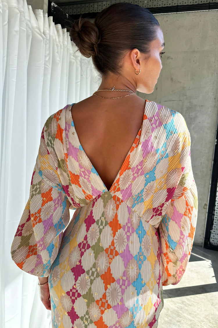 Bohemian Printed Puff Sleeve Dress