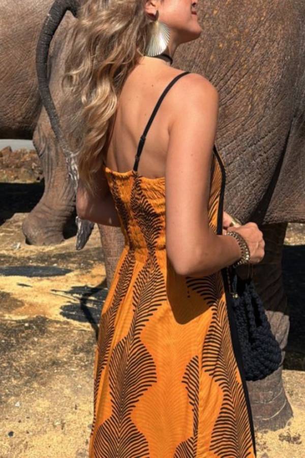 ANAMI mustard long dress