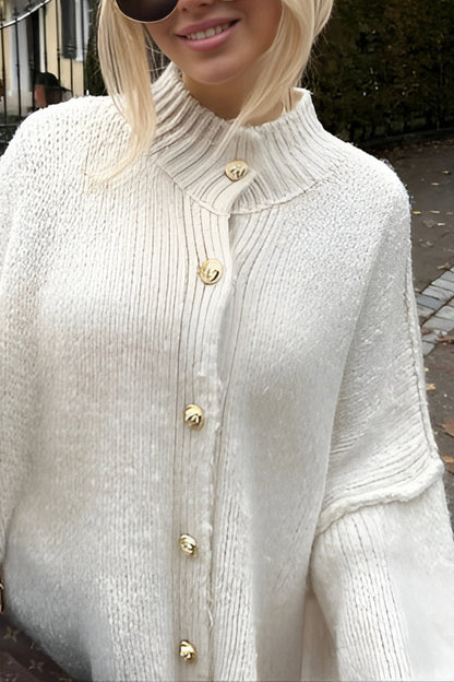 Button Up Ribbed Knit Sweater  Cardigan
