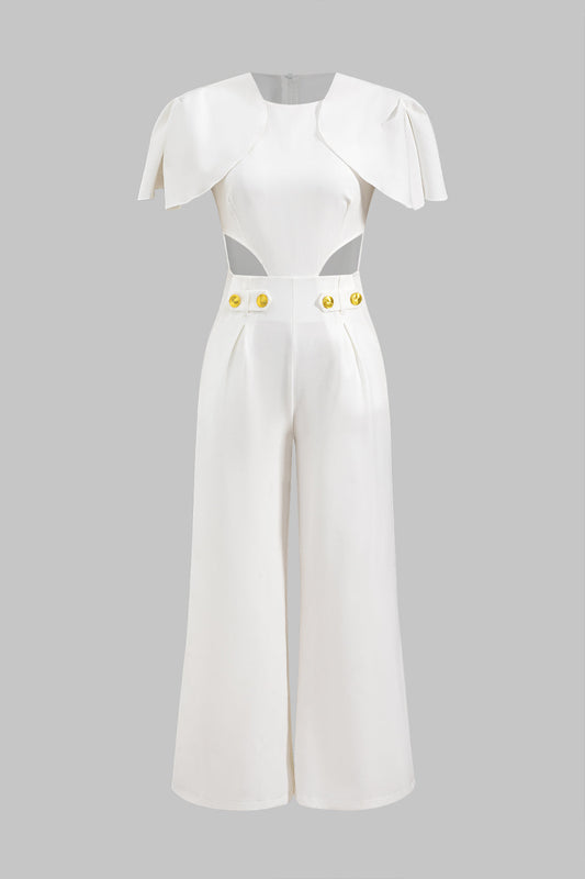 Metallic Ruffle Sleeveless Jumpsuit