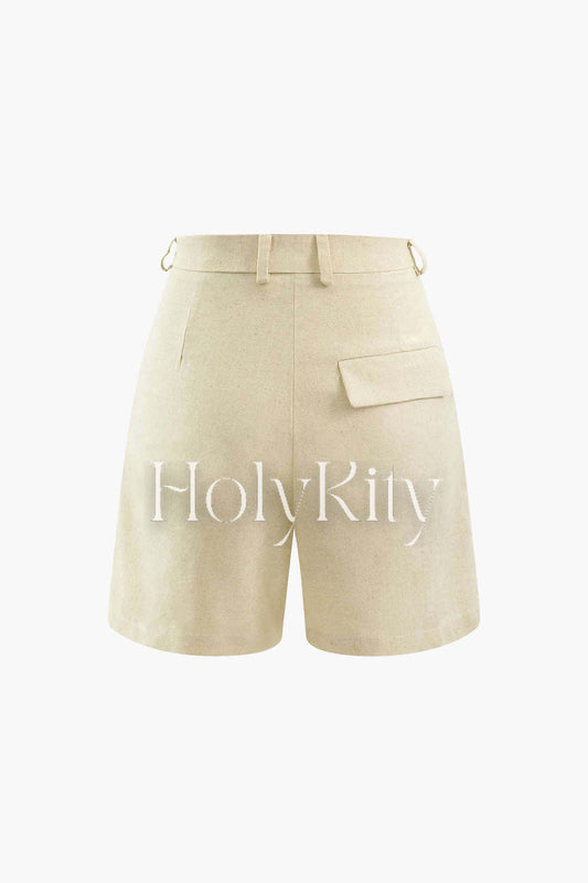 Linen-Blend Bermuda Shorts