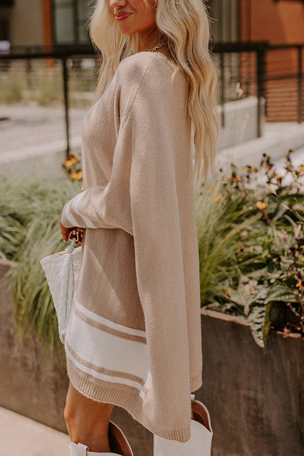 Cozy Lifestyle Knit Colorblock Drop Shoulder Sleeve Oversized Sweater