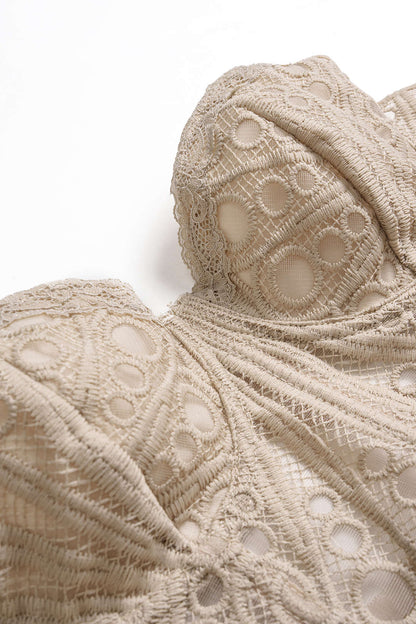 Lace Trim Bustier Corset Tie-Back Cami Top