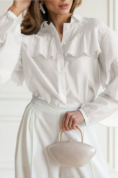 Blusa transparente con volantes 